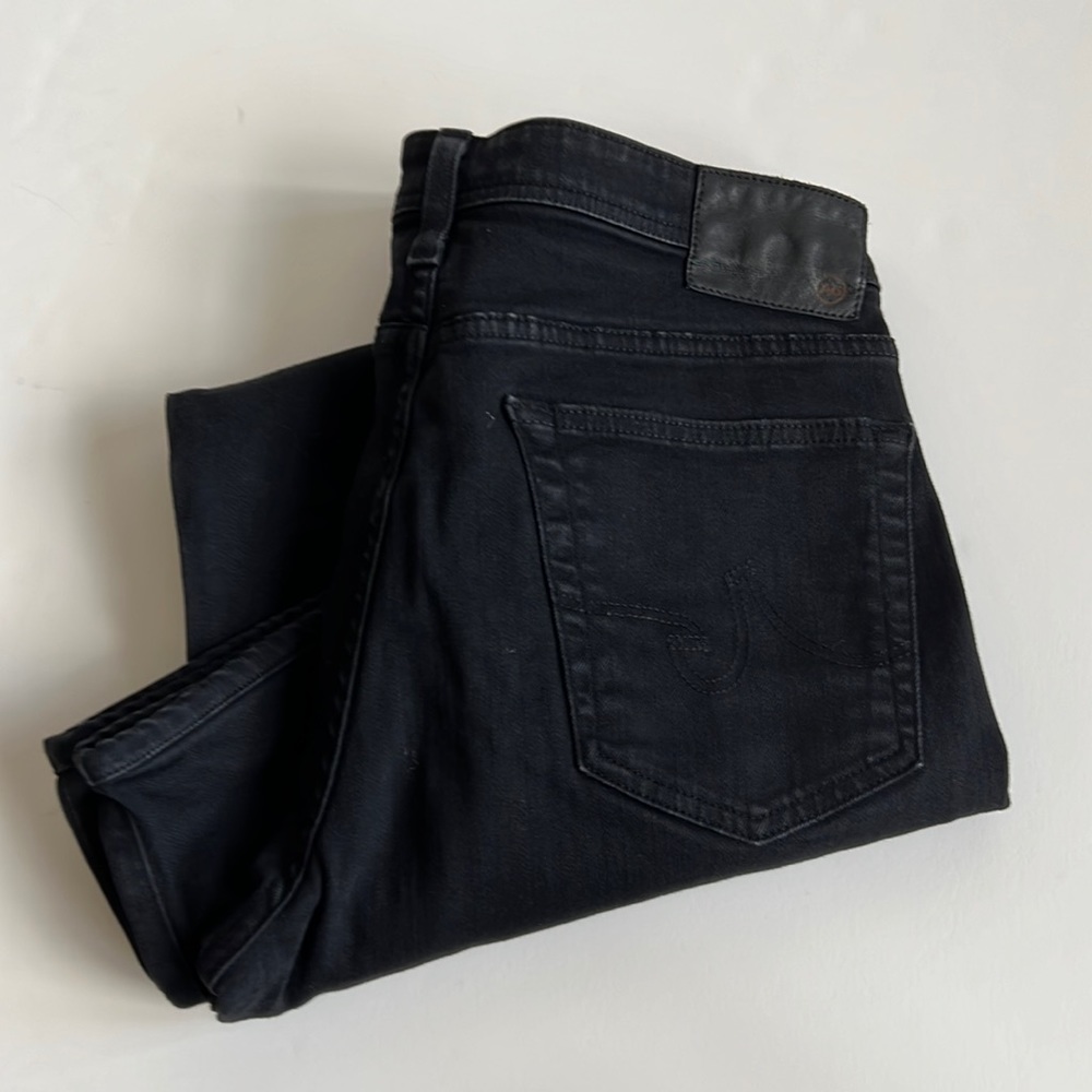 AG Adriano Goldschmied The Graduate Tailored Leg Jeans Charcoal Black Size 34